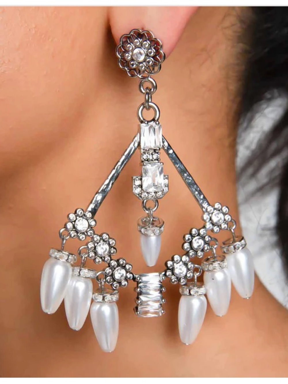 Rad & Rae Monroe Silver Dangle Earrings NWT